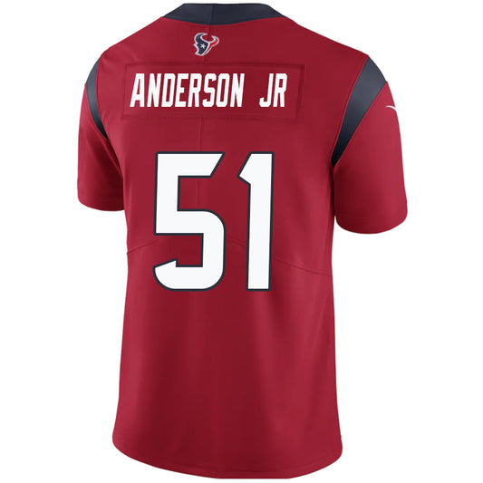H.Texans #51 Anderson Jr Red Stitched Player Game Football Jerseys