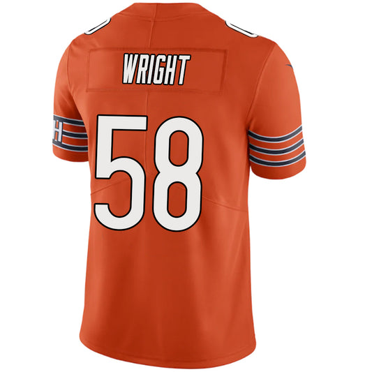 C.Bears #58 Darnell Wright Orange Stitched Player Game Football Jerseys