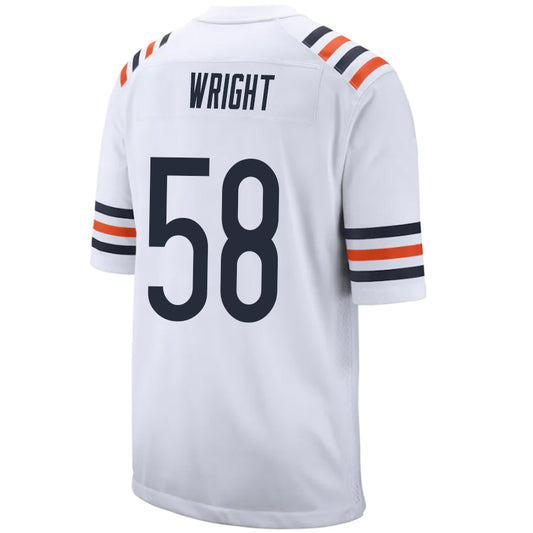 C.Bears #58 Darnell Wright White Stitched Player Vapor Game Football Jerseys