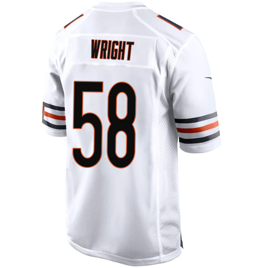 C.Bears #58 Darnell Wright White Stitched Player Game Football Jerseys