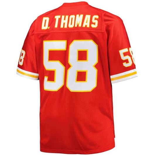 KC.Chiefs #58 Derrick Thomas Mitchell & Ness Red Big & Tall 1994 Retired Player Replica Football Jerseys