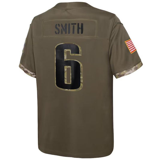 P.Eagles #6 DeVonta Smith Olive 2022 Salute To Service Player Limited Game Football Jerseys