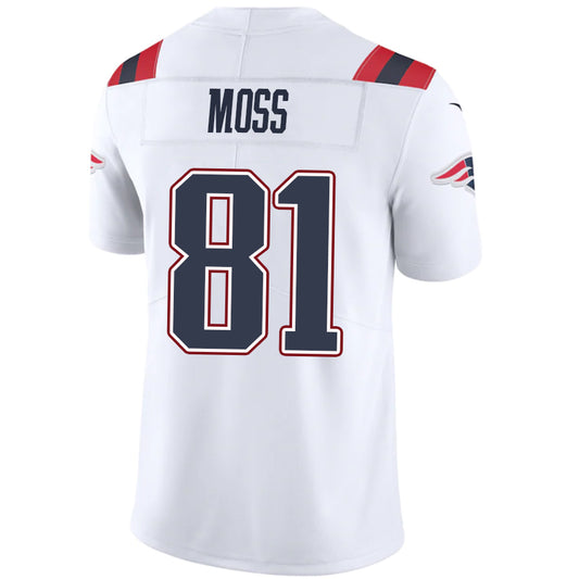 NE.Patriots #81 Randy Moss White Stitched Player Game Football Jerseys