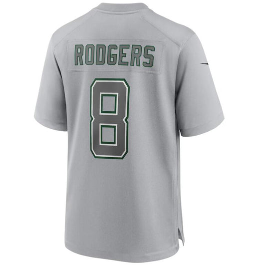 NY.Jets #8 Aaron Rodgers Gray Stitched Player Vapor Game Football Jerseys