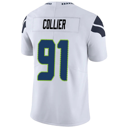 S.Seahawks #91 L.J. Collier White Stitched Player Game Football Jerseys