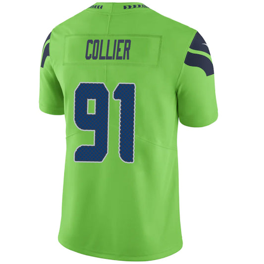 S.Seahawks #91 L.J. Collier Green Stitched Player Game Football Jerseys