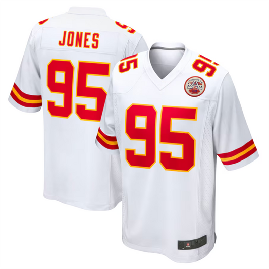 #95 Chris Jones Player KC.Chiefs White Game Football Jerseys
