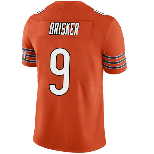 C.Bears #9 Jaquan Brisker Orange Stitched Player Vapor Game Football Jerseys