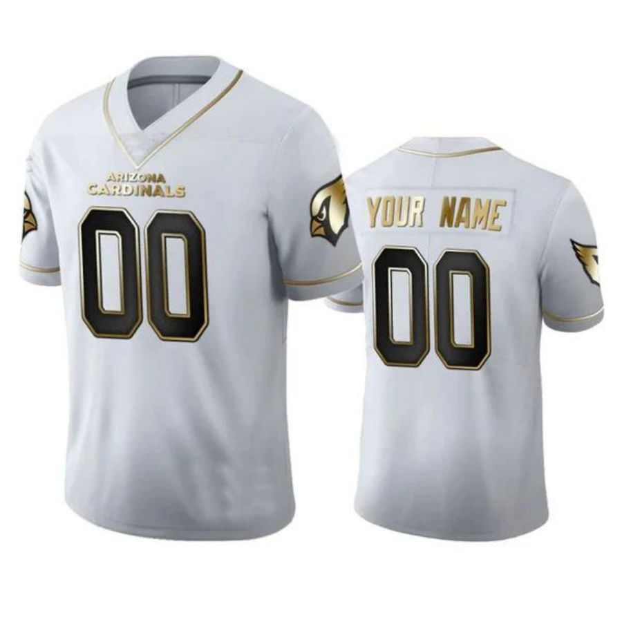 Custom A.Cardinals White Golden Edition Vapor Limited Stitched Football Jerseys