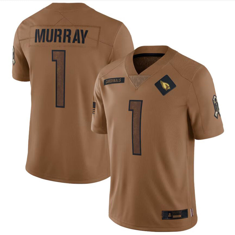 A.Cardinals #1 Kyler Murray Brown 2023 Salute To Service Limited Jersey Football Jerseys