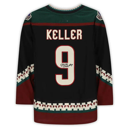 A.Coyotes #9 Clayton Keller Fanatics Player Kachina Alternate Jersey with 25th Anniversary Season Patch Black Stitched American Hockey Jerseys