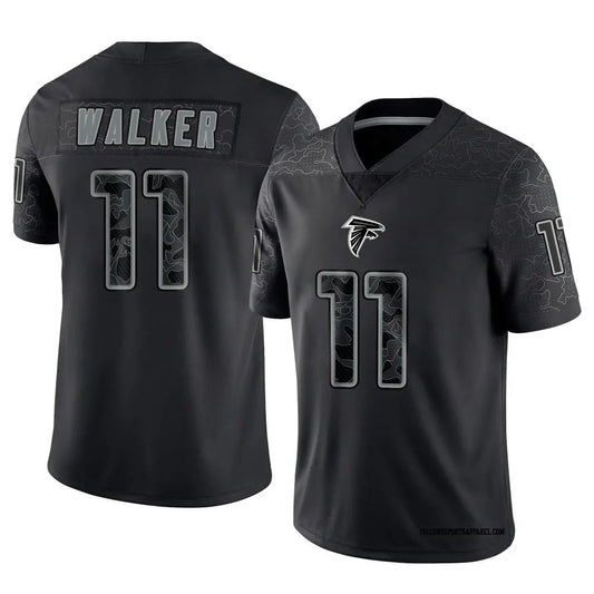 A.Falcons #11 Jalon Walker Player Black RFLCTV Limited Football Jerseys