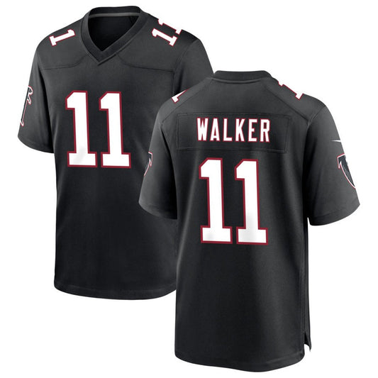 A.Falcons #11 Jalon Walker Player Black Throwback Game Football Jerseys