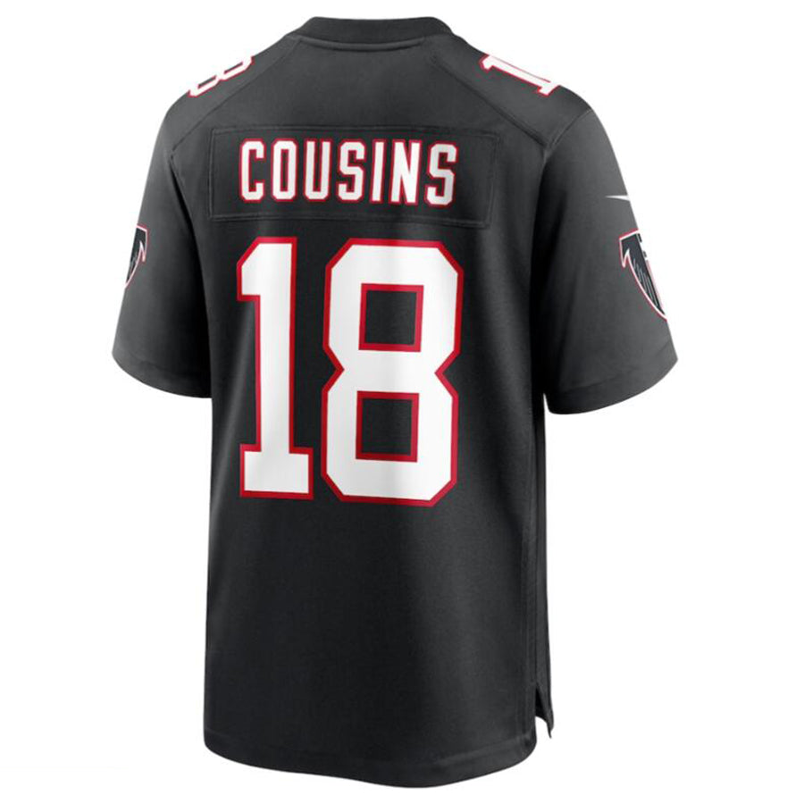 A.Falcons #18 Kirk Cousins Black Alternate Game Player Jersey Football Jerseys