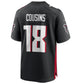 A.Falcons #18 Kirk Cousins Black Game Player Jersey American Stitched Football Jerseys