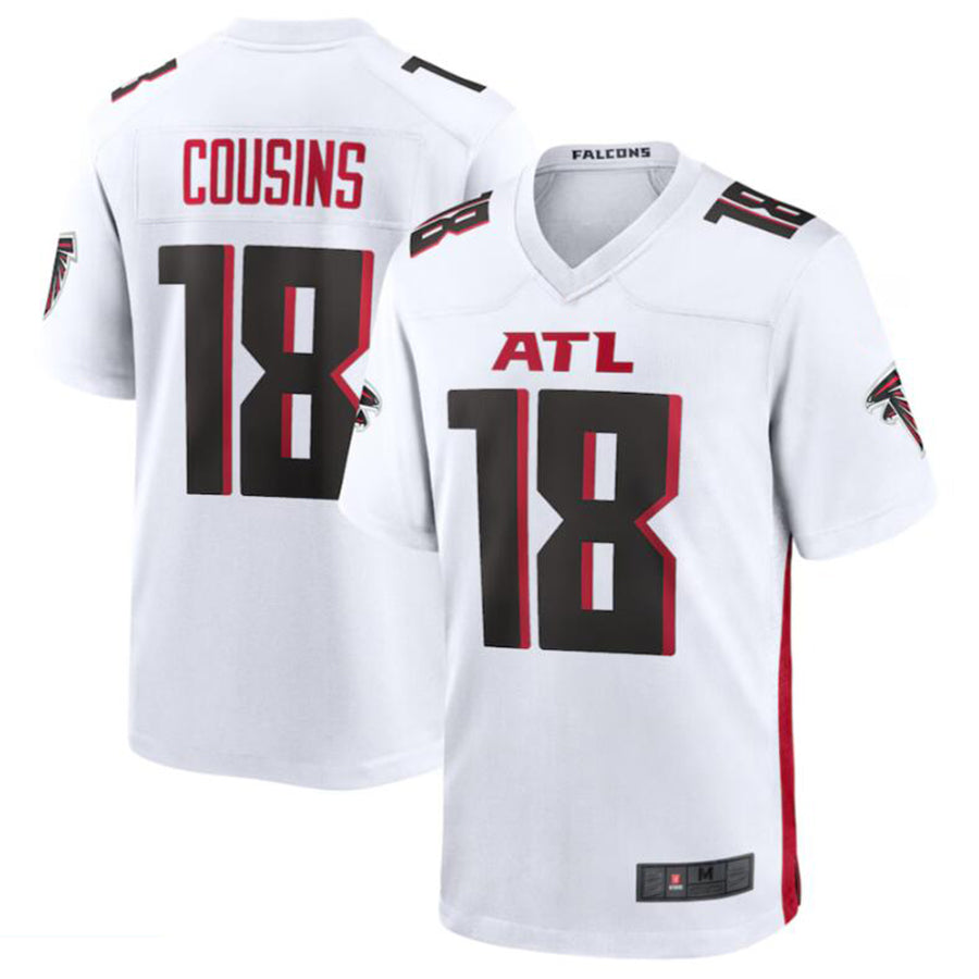 A.Falcons #18 Kirk Cousins White Game Player Jersey American Stitched Football Jerseys