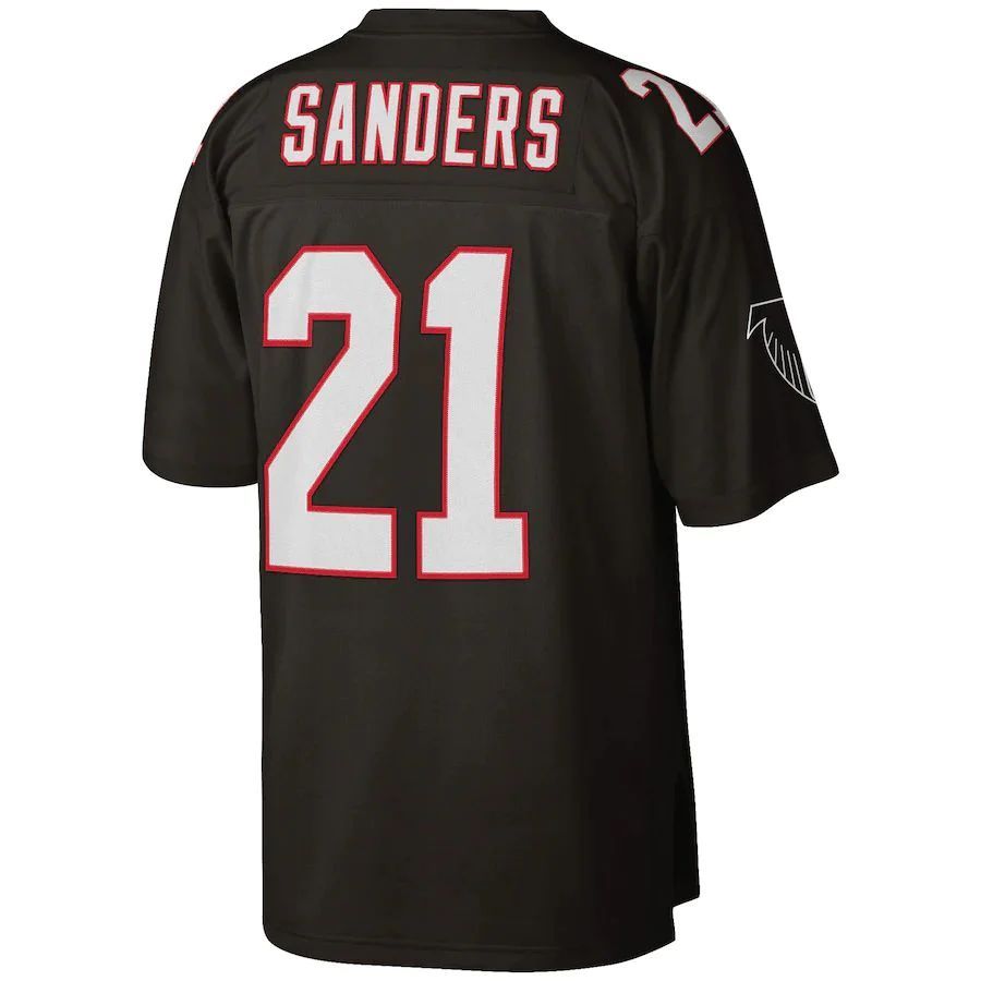 A.Falcons #21 Deion Sanders Black Player Tall 1992 Retired Player Replica Jersey Stitched American Football Jerseys