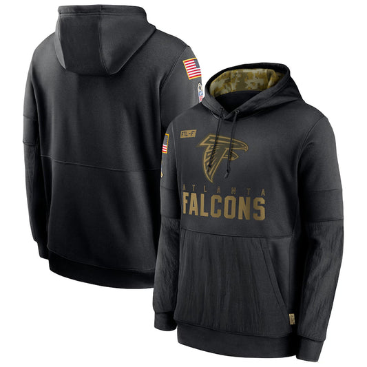 A.Falcons Player Salute to Service Club Fleece Black Hoodie Football Jerseys
