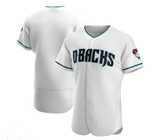 Custom Arizona Diamondbacks Alternate Authentic Team Jersey - White Teal Stitches Baseball Jerseys