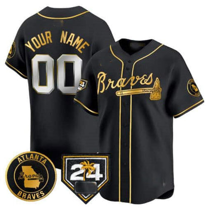 Custom A.Braves Spring Training Patch Vapor Premier Limited Baseball Jerseys