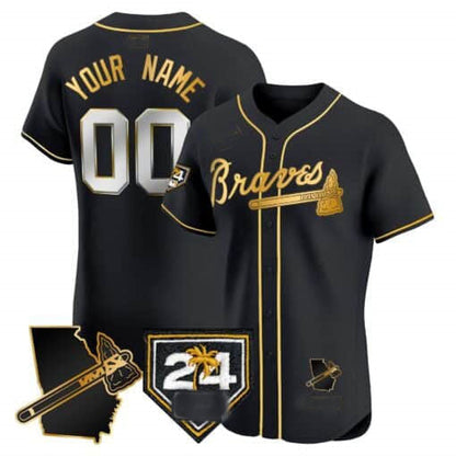 Custom A.Braves Spring Training & Georgia Patch Vapor Premier Elite Stitched Baseball Jerseys