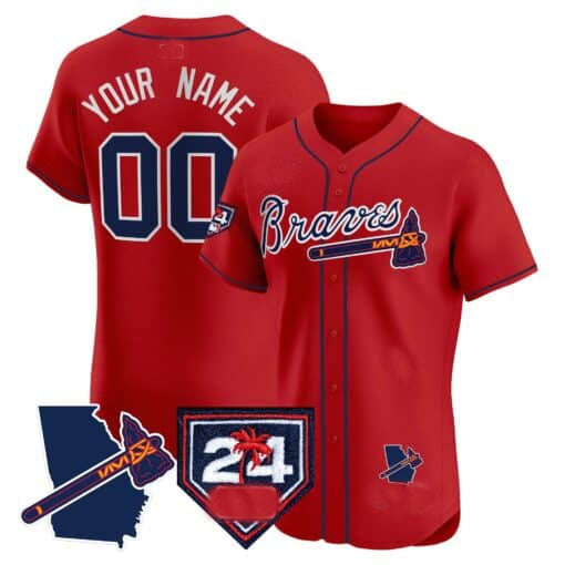 Custom A.Braves Spring Training & Georgia Patch Vapor Premier Elite Stitched Baseball Jerseys