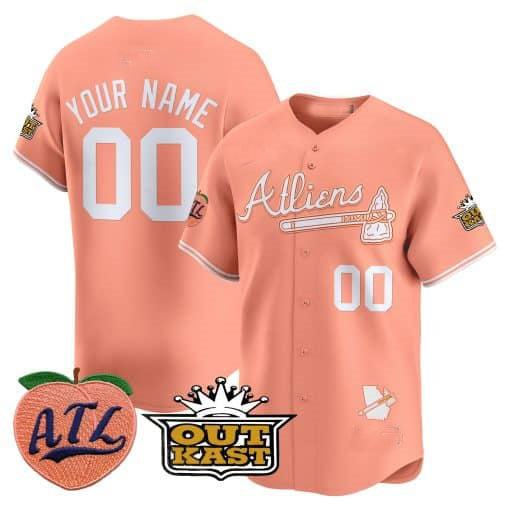 Custom A.Braves Atliens & Peach Vapor Premier Limited Baseball Jerseys