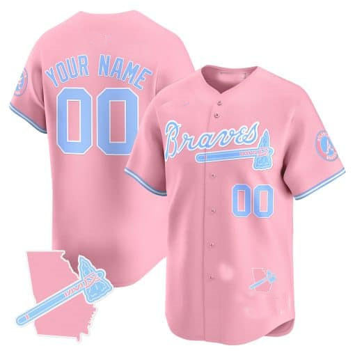 Custom A.Braves Bubblegum Pink Vapor Premier Limited Stitched Baseball Jerseys