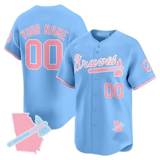 Custom A.Braves Bubblegum Pink Vapor Premier Limited Stitched Baseball Jerseys