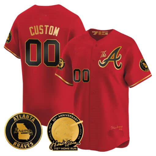 Custom A.Braves Hank Aaron 75th Home Run Patch Vapor Premier Limited V2 Baseball Jerseys