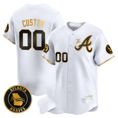 Custom A.Braves Hank Aaron 75th Home Run Patch Vapor Premier Limited V2 Baseball Jerseys