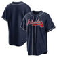 Custom Atlanta Braves Navy Alternate Replica Team Jersey Stitches Baseball Jerseys