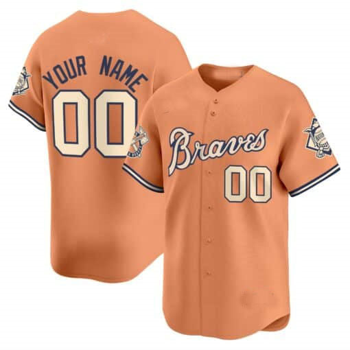 Custom A.Braves Peaches n¡¯ Cream Vapor Premier Limited Stitched Baseball Jerseys