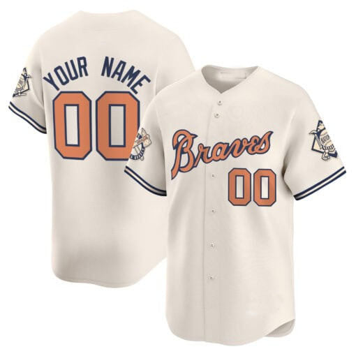 Custom A.Braves Peaches n¡¯ Cream Vapor Premier Limited Stitched Baseball Jerseys