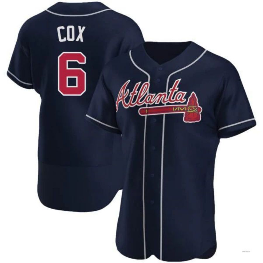 Atlanta Braves #6 Bobby Cox Player Navy Alternate Jersey Stitches Baseball Jerseys