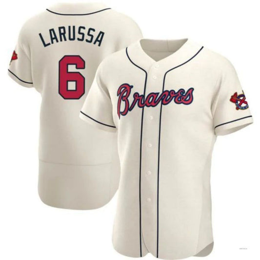 Atlanta Braves #6 Tony Larussa Player Cream Alternate Jersey Stitches Baseball Jerseys