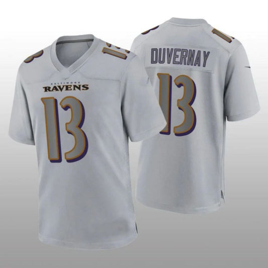 B.Ravens #13 Devin Duvernay Gray Atmosphere Game Player Jersey Stitched American Football Jerseys