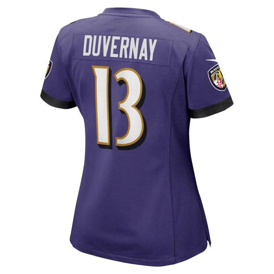 B.Ravens #13 Devin Duvernay Purple Game  Player Jersey Stitched American Football Jerseys