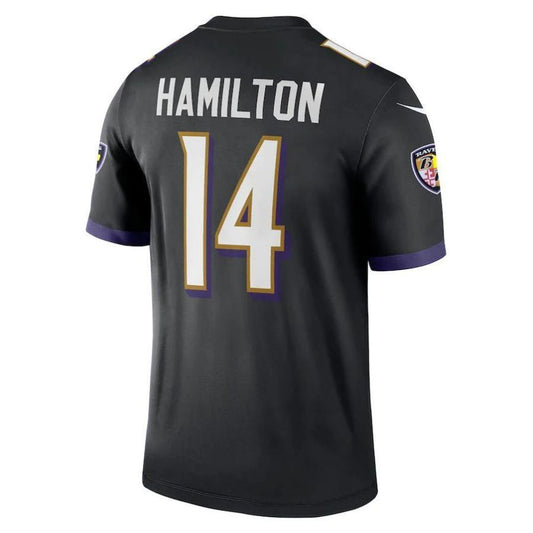 B.Ravens #14 Kyle Hamilton Black Player Legend Jersey Stitched American Football Jerseys