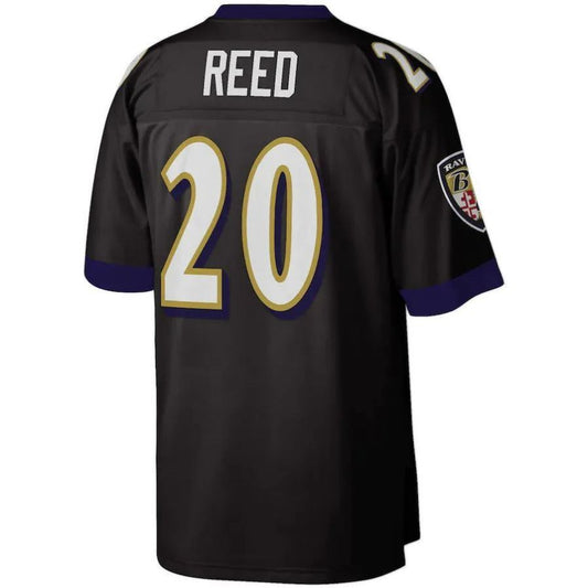 B.Ravens #20 Ed Reed Mitchell & Ness Black Player Legacy Replica Jersey Stitched American Football Jerseys