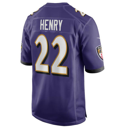 B.Ravens #22 Derrick Henry Purple Game Player Jersey American Stitched Football Jerseys
