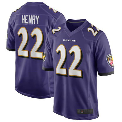 B.Ravens #22 Derrick Henry Purple Game Player Jersey American Stitched Football Jerseys