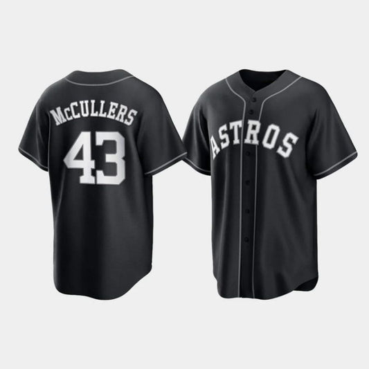 Baseball Houston Astros #43 Lance McCullers 2021 All Black Fashion Player Baseball Jersey