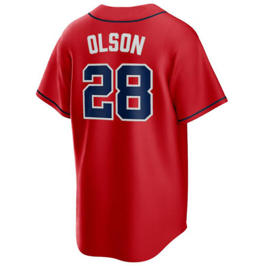 Baseball Jersey Atlanta Braves #8 Matt Olson Red Alternate Replica Player Jersey