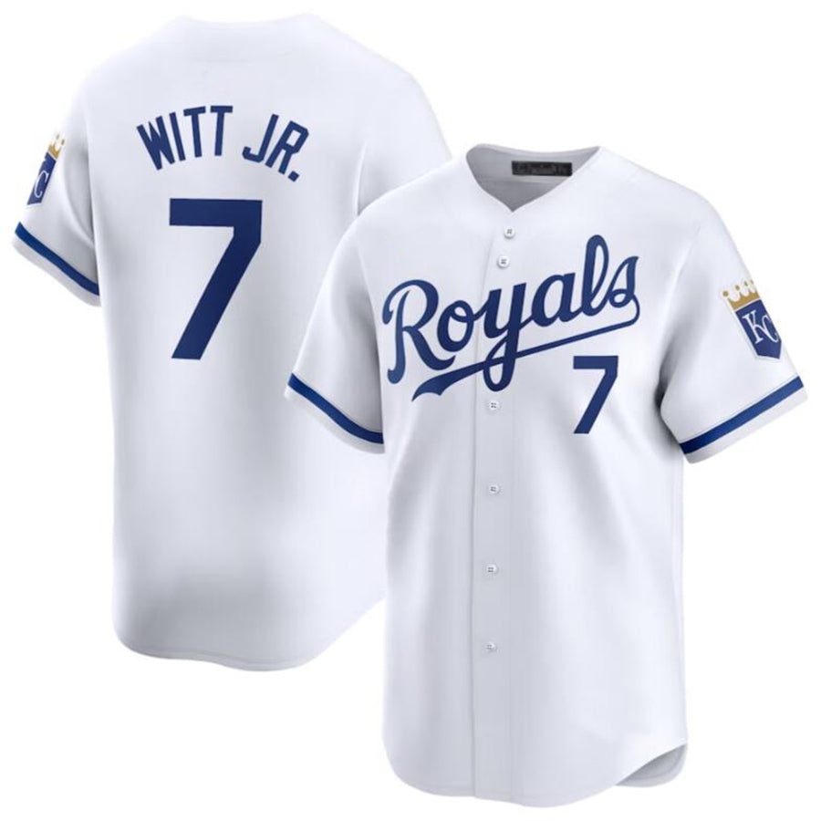 Baseball Jersey Kansas City Royals #7 Bobby Witt Jr. White Home Limited Player Jersey