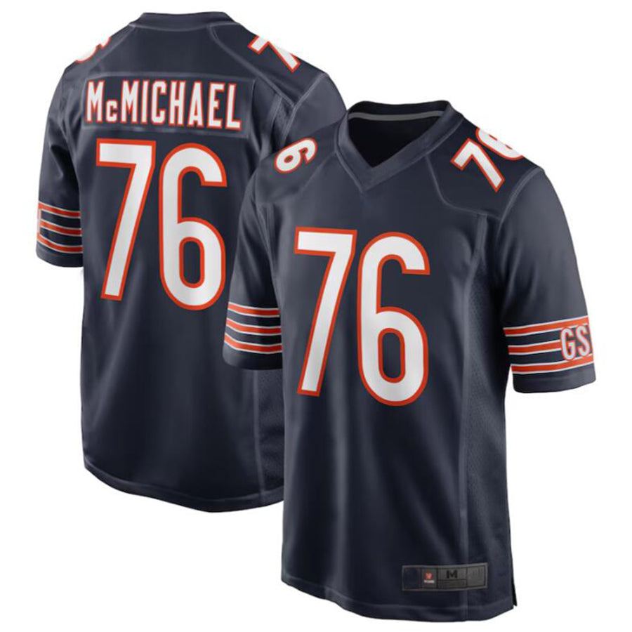 C.Bears #76 Steve McMichael Navy Retired Player Game Jersey American Stitched Football Jerseys