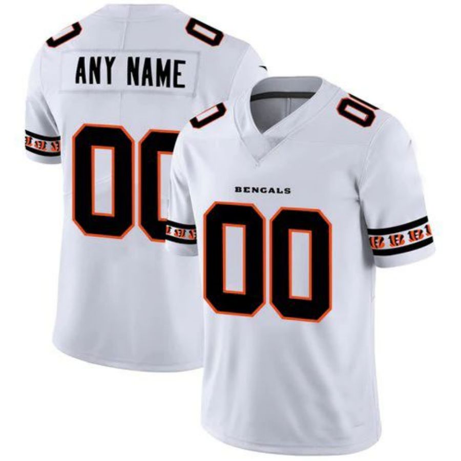 C.Bengals Custom White Team Logo Vapor Limited Jersey Stitched Football Jerseys