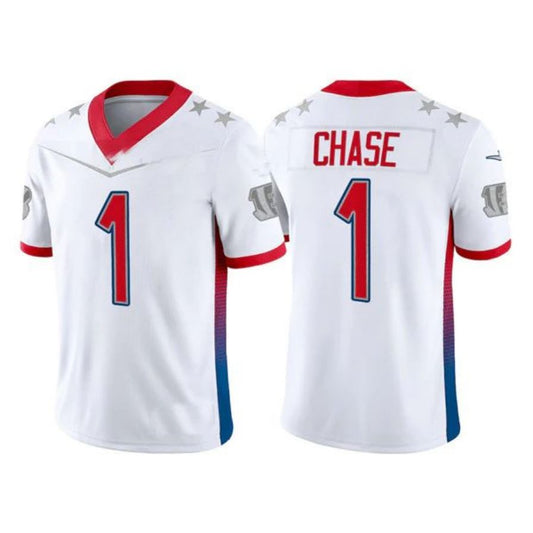 C.Bengals #1 Ja'Marr Chase 2022 White Pro Bowl Stitched Player Jersey American Football Jerseys