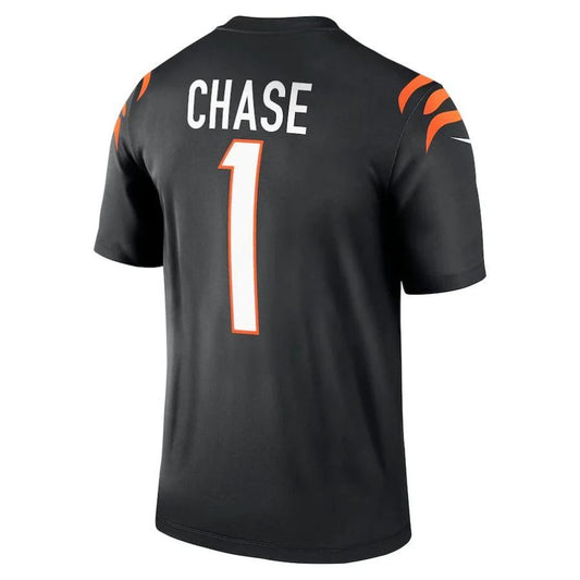 C.Bengals #1 Ja'Marr Chase Black Legend Player Jersey Stitched American Football Jerseys