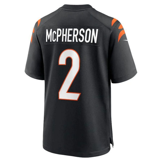 C.Bengals #2 Evan McPherson Black Game Player Jersey Stitched American Football Jerseys